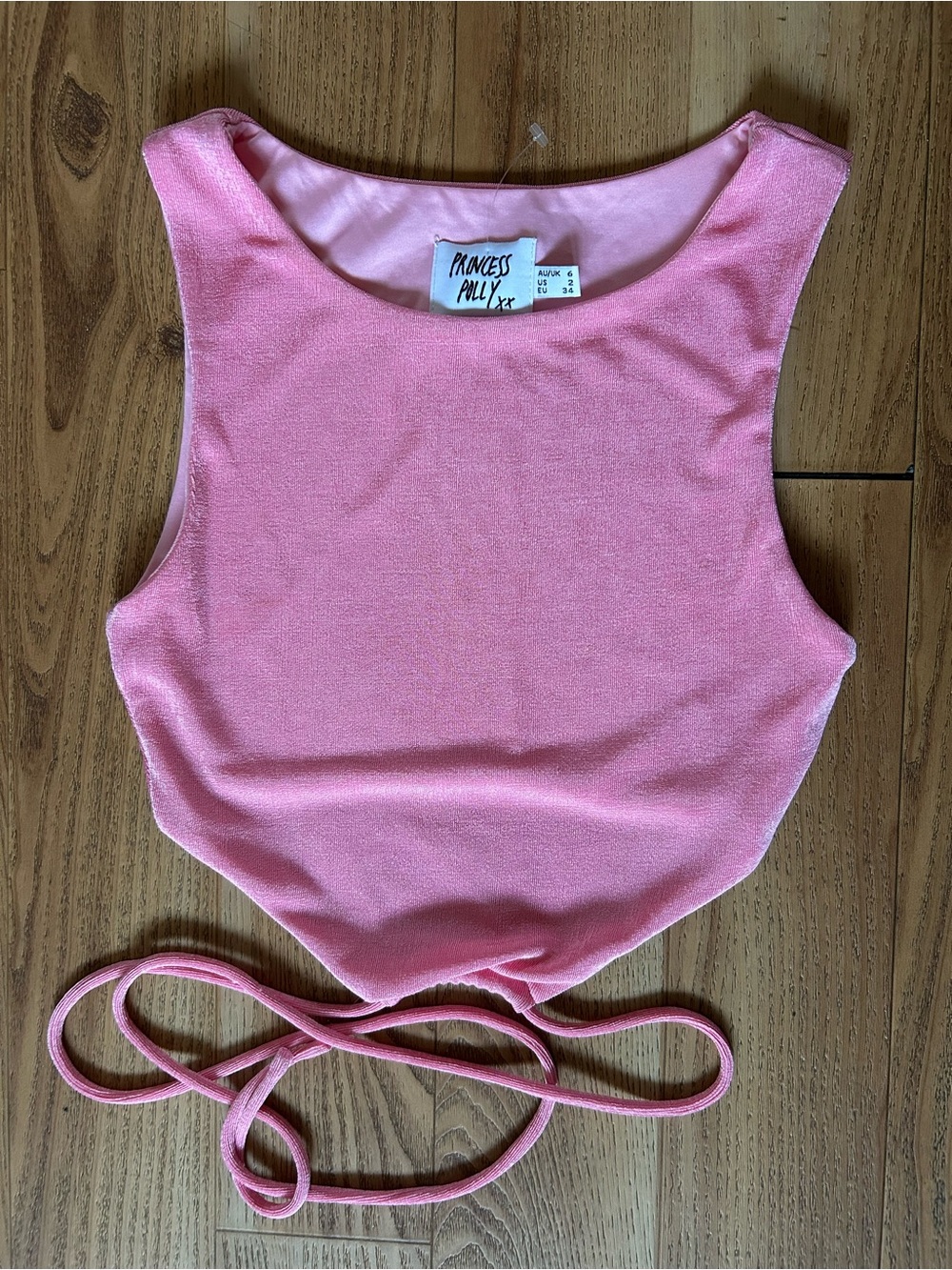 Princess Polly Bubblegum Pink Tie-Back Crop Top